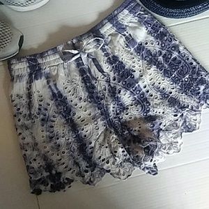 NWT Topshop Eyelet Tie Dyed Shorts